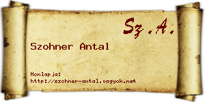 Szohner Antal névjegykártya